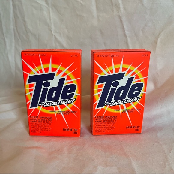 Vintage Tide With Bleach 8oz 1995 And Shout Wipes Towelettes 1996 NEW - Picture 2 of 6
